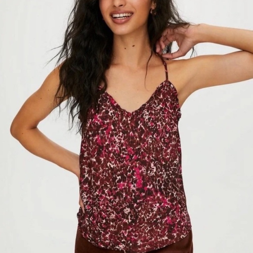 Aritzia Wilfred Silk Snake Skin Camisole Lightweight Summer Tank Size Medium